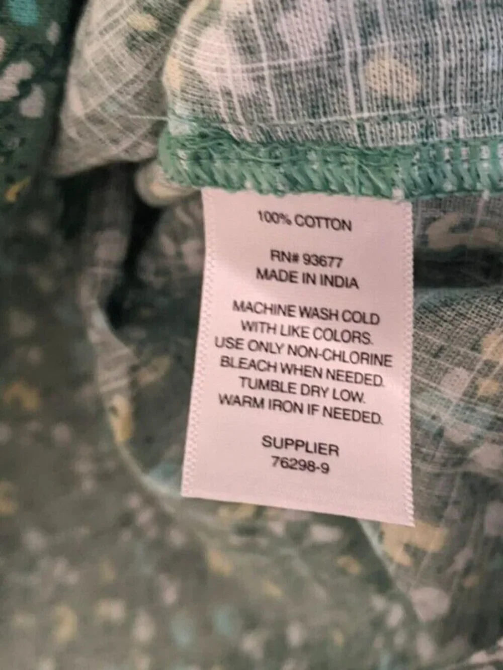 ANA Womens Shirt XXL Green Ruffle Tank Top V Neck Sleeveless Flowy Calico Floral - Picture 5 of 6